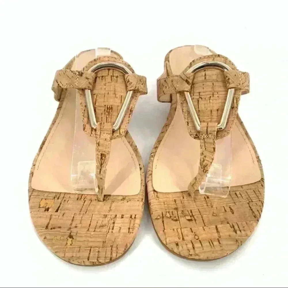 New The Limited womens sandals size 6.5 Indy cork wedge thong flip flops - Picture 2 of 12